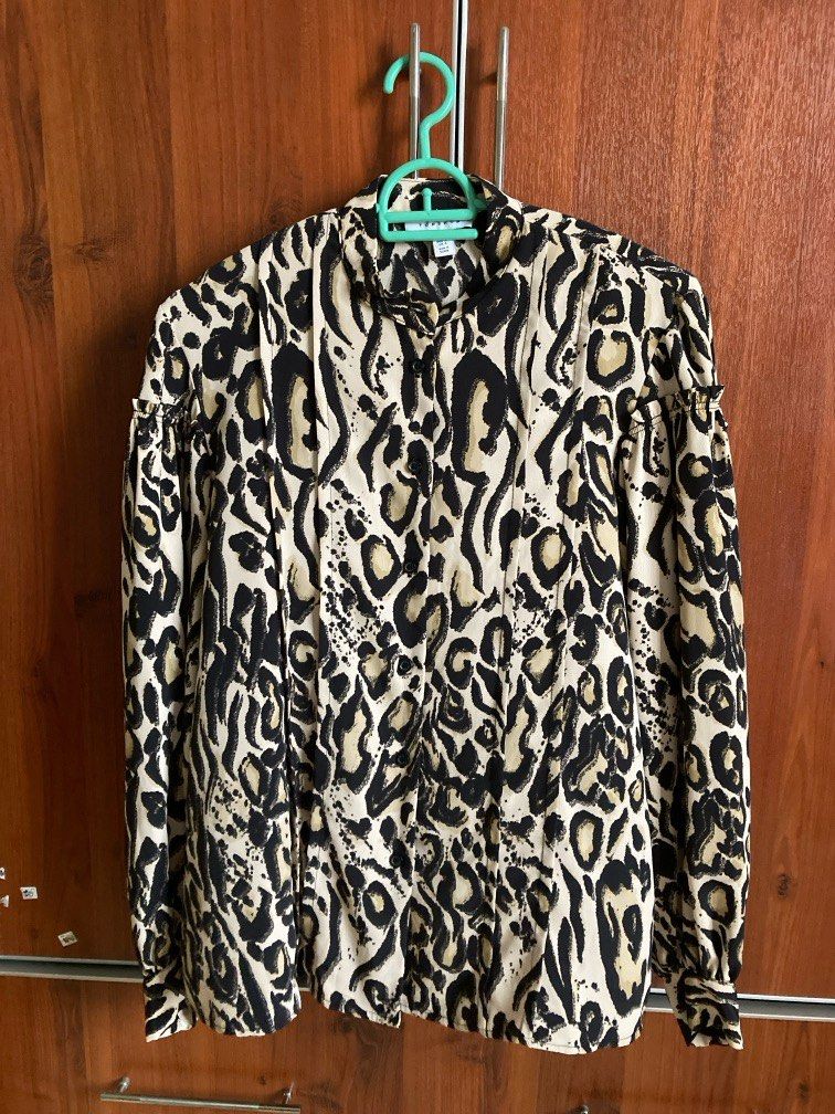 Topshop leopard print blouse