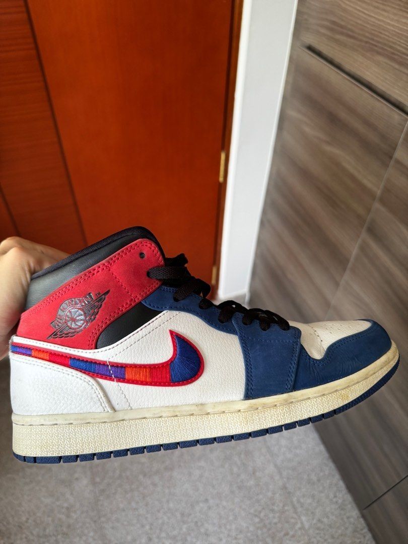 US 11 Nike Air Jordan 1 Mid Multi Color Swoosh unlocked