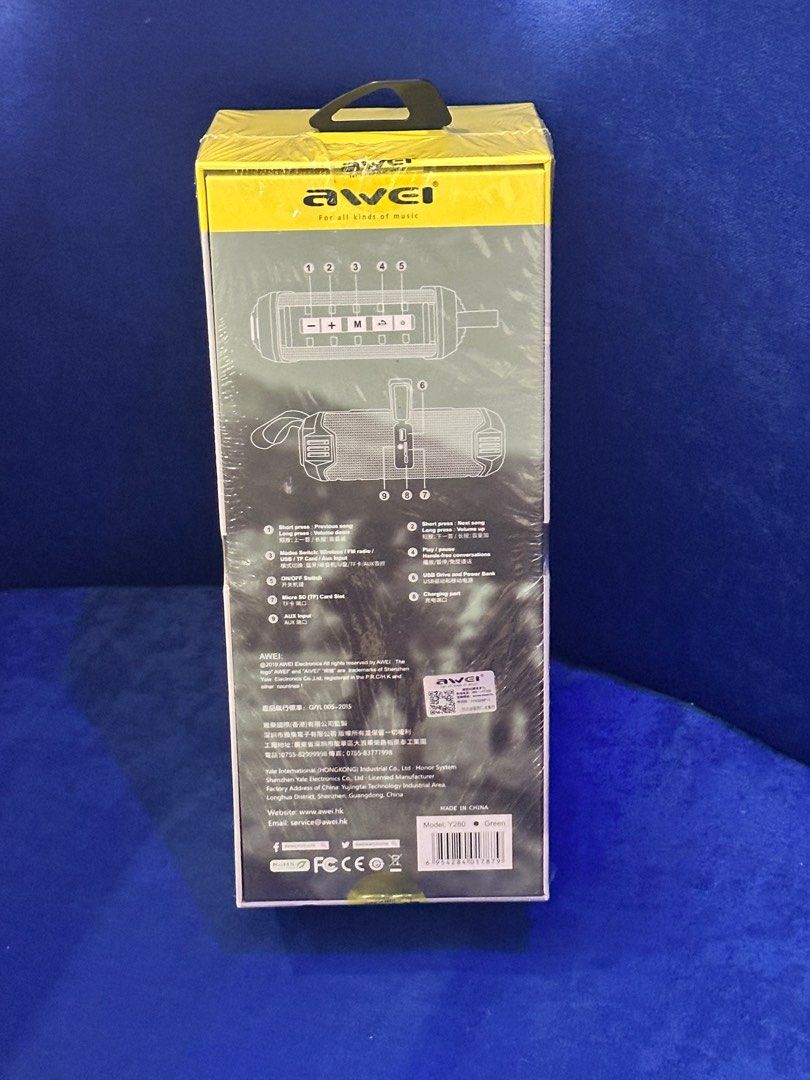 WATERPROOF AWEI BT SPEAKER + POWERBANK (Category: Soundbars, Speakers & Amplifiers) located in Quezon City. Submitted by mendezcha68020 (Listing ID 1320614909, Image 2). Description: Brand New Sealed Portable Outdoor Wireless Speakers Waterproof IPX4 Level Music Play is 12 hours 4000 mAh Power Bank Great and Crisp sound and bass .