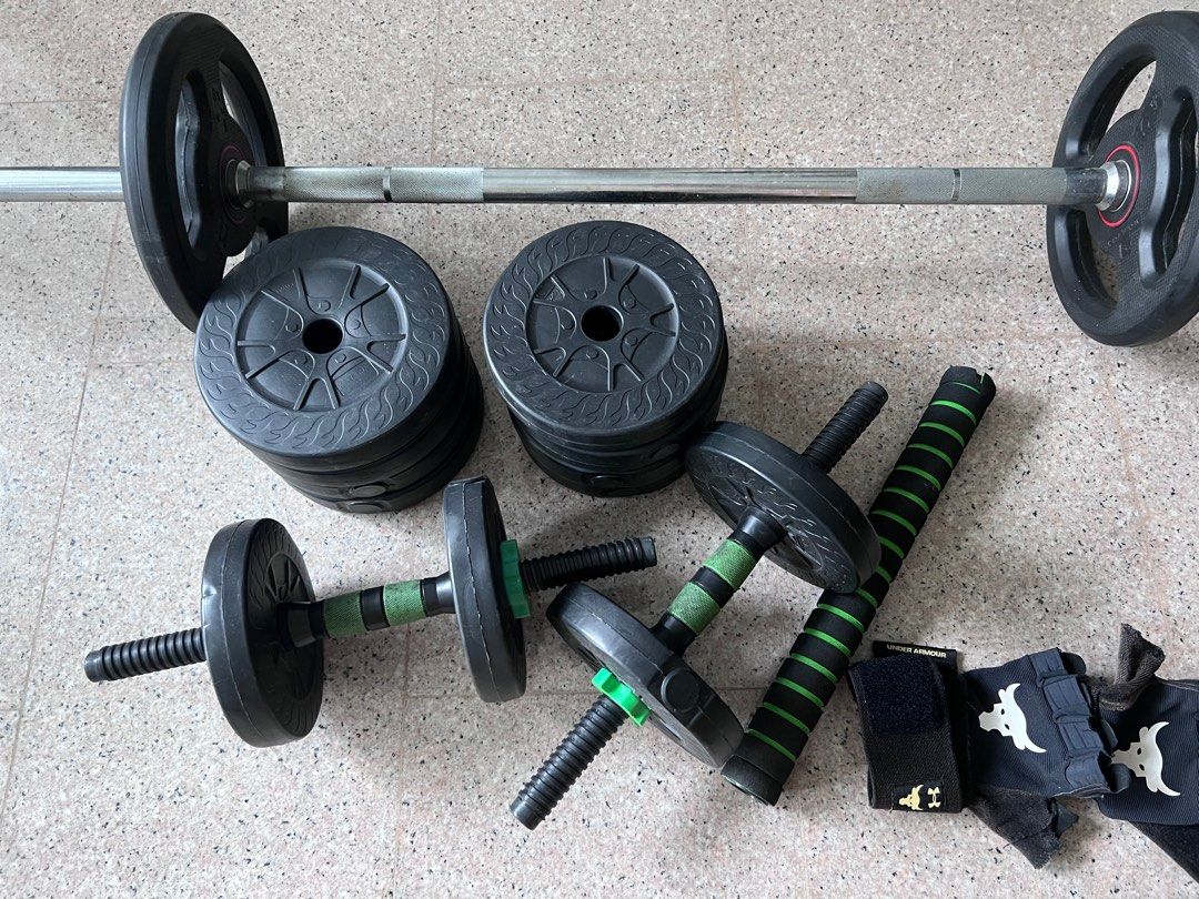 Weight lifting Barbell and Dumbbell Weights Sports Equipment Exercise Fitness Weights Dumbbells on Carousell
