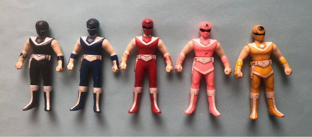 Lot 5 Figurines Power Rangers Maskman Galaxy Robo Vinyle - Occasion Bon état, Fabriqué Au Japon