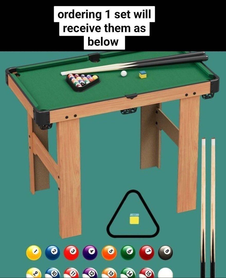 83cm mini pool table set for children or adult, 書籍、休閒與玩具, 玩具、公仔、桌遊在旋轉拍賣