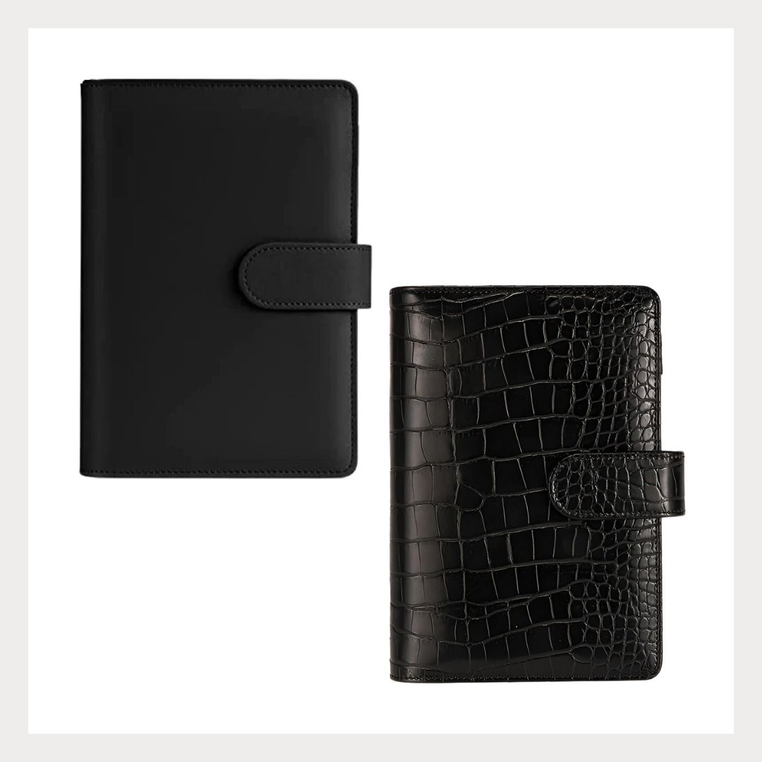 A6 Macaroon Binder, Plain Black, DIY Binder Notebook, Diary, Agenda Planner (Category: Stationery & School Supplies) located in Bacoor. Submitted by box_of_randoms (Listing ID 1320899994, Image 2). Description: Dimension: A6 190*130mm Inclusion: - 1 Notebook - Dotted Paper Refill - Cornell Format Paper Refill - 6 Zip Pocket RFS: No longer using. Decluttering STRICTLY PAYMENT FIRST BEFORE SHIPPING MOD: Maya or Gcash Shipping Options Lalamove • Sam