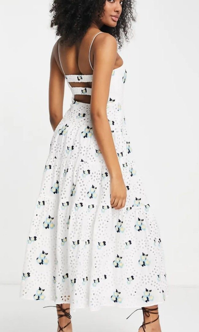 green emerald velvet dress Rent Asos Edition Blouson Sleeve Floral Embroidered Maxi Dress With Open  Back In Light Pink