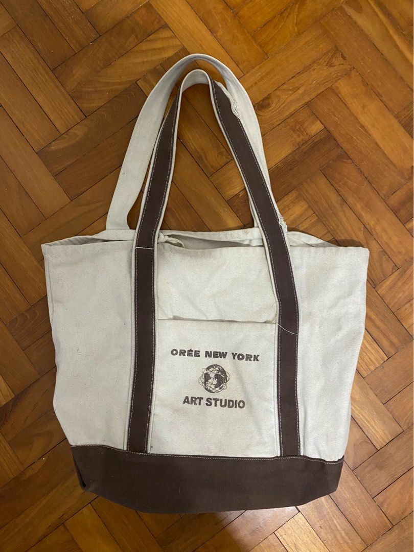 AUTHENTIC OreeNYC Heavy Duty Brown & White Tote Bag, Women