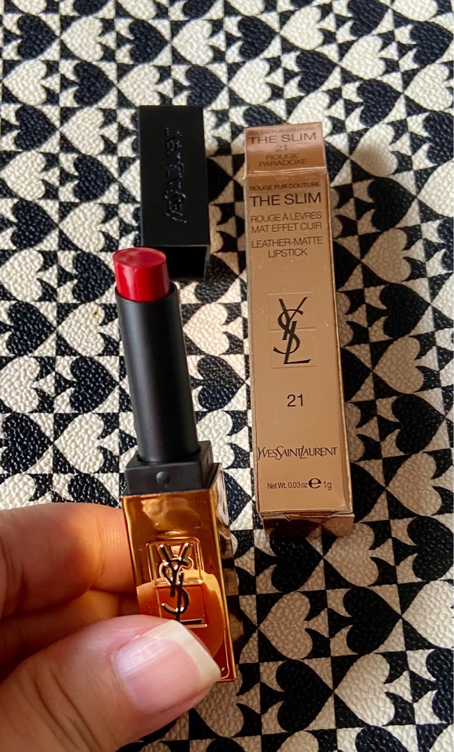 BN YSL The Slim Lipstick 21 Rouge Paradoxe Leather Matte Beauty Personal Care Face Makeup on Carousell