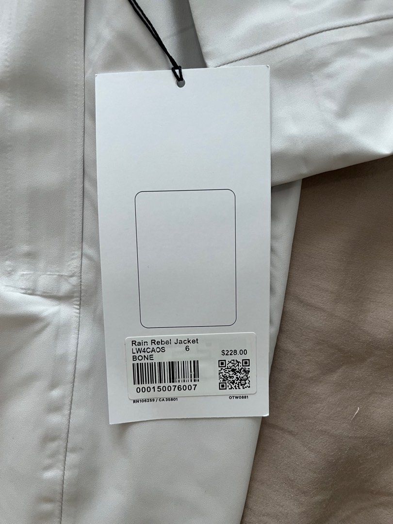 BNWT Lululemon Rain Rebel Jacket Size 6 BONE Women s Fashion Activewear on Carousell