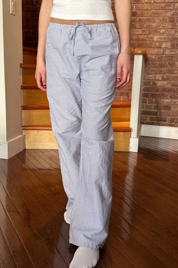 Brandy Melville Marie Lou Linen Striped Pants Women s Fashion Bottoms Other Bottoms on Carousell