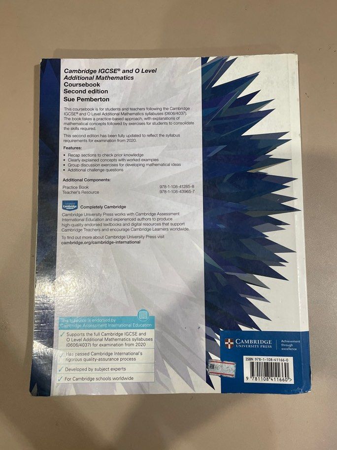 Cambridge IGCSE and O Level Additional Mathematics Coursebook Second ...