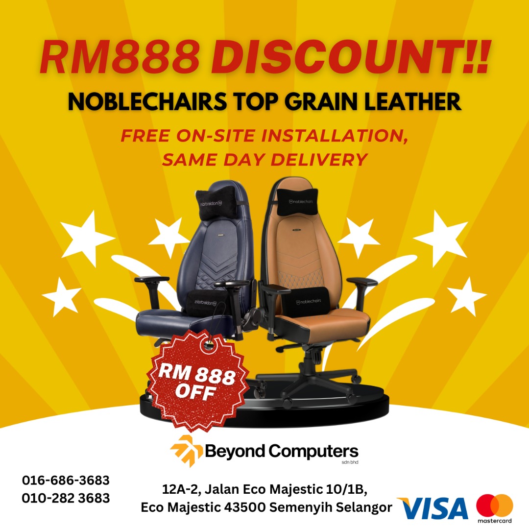 CLEARANCE Noblechairs Icon Series Top Grain Leather Gaming Chair