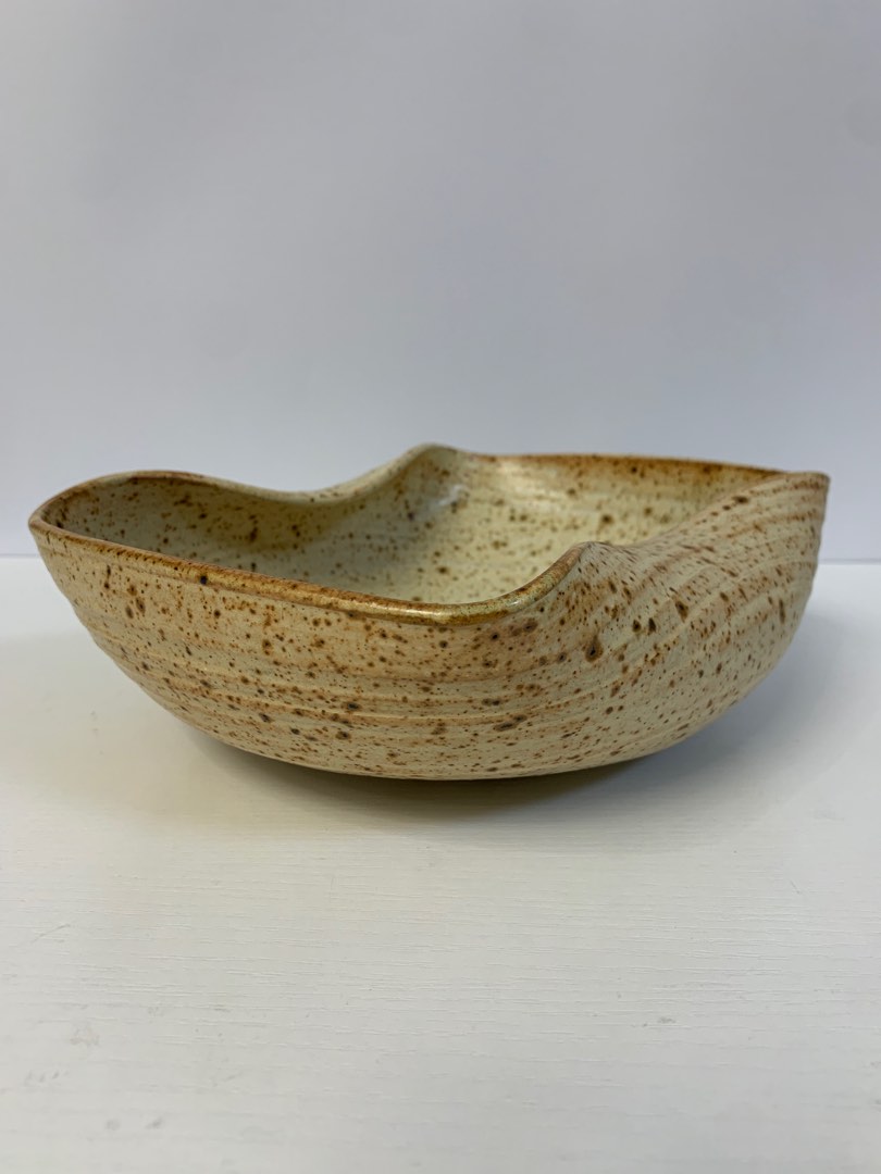 Folded Rim Serving Bowl heavy stoneware, Furniture & Home Living ...