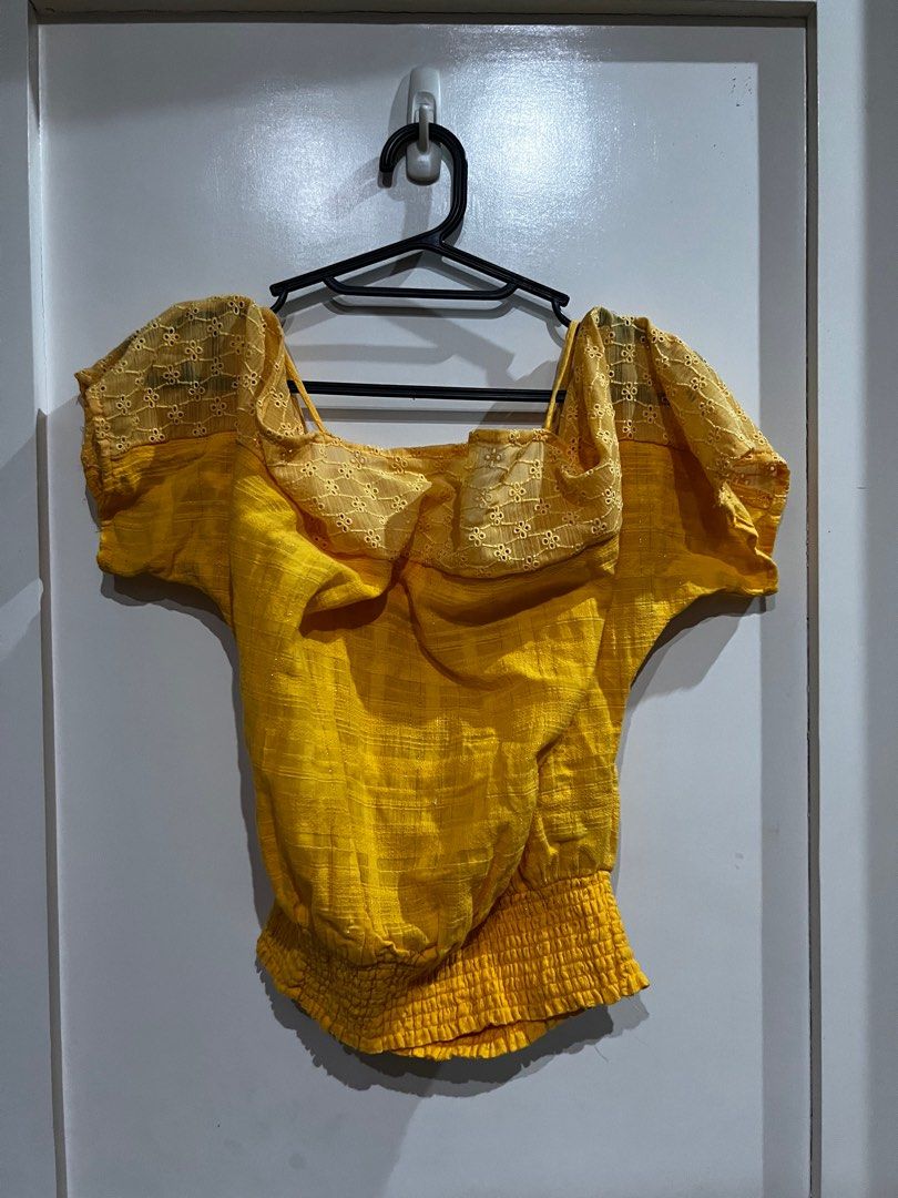 H&m yellow off shoulder top deals