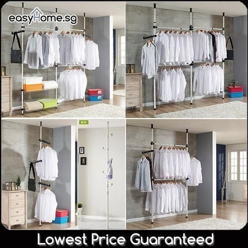 Korean standing pole clothes rack outlet