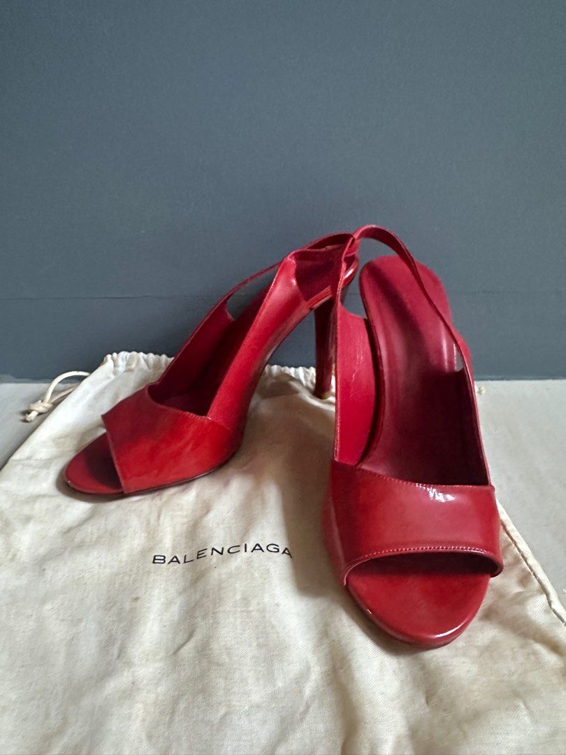 Red balenciaga heels best sale