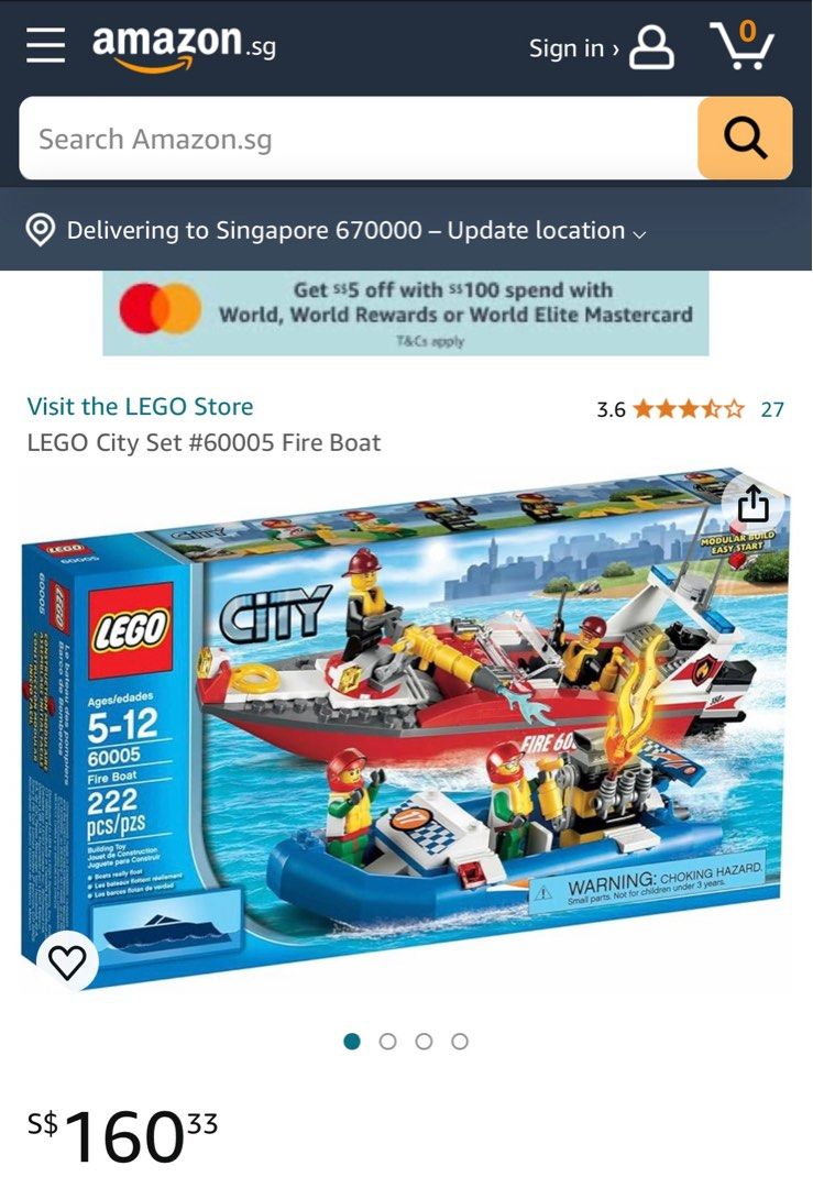 Lego city fire boat 60005 sale