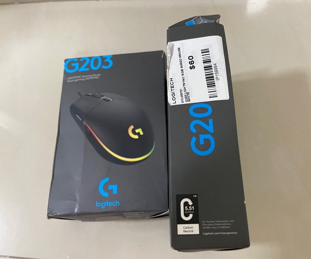 Logitech G203 combo black white