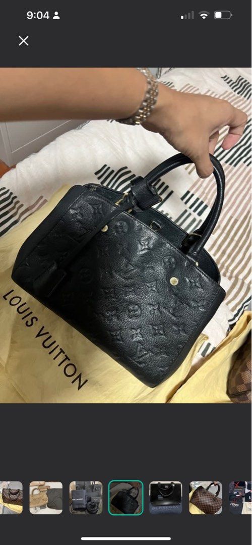Louis Vuitton Empreinte Montagne in Black (Category: Luxury Bags & Wallets) located in Cebu City. Submitted by kaye_declutters (Listing ID 1320799348, Image 1). Description: !!!HELP ME DECLUTTER!!! OPEN FOR LAYAWAY Retail Price Bought: 200k+++ Louis Vuitton Empreinte Montagne BB in Black Inclusion: Bag, Straps, dustbag, authentication (see link) Check my profile for more designer bags Check out ‘AUTHENTIC DESIGNER BAGS-HELP ME DECLUTTER’, availab