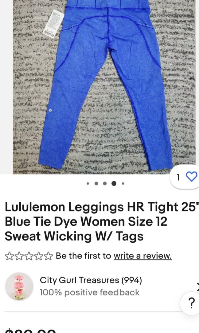 Lululemon blue tie dye leggings clearance