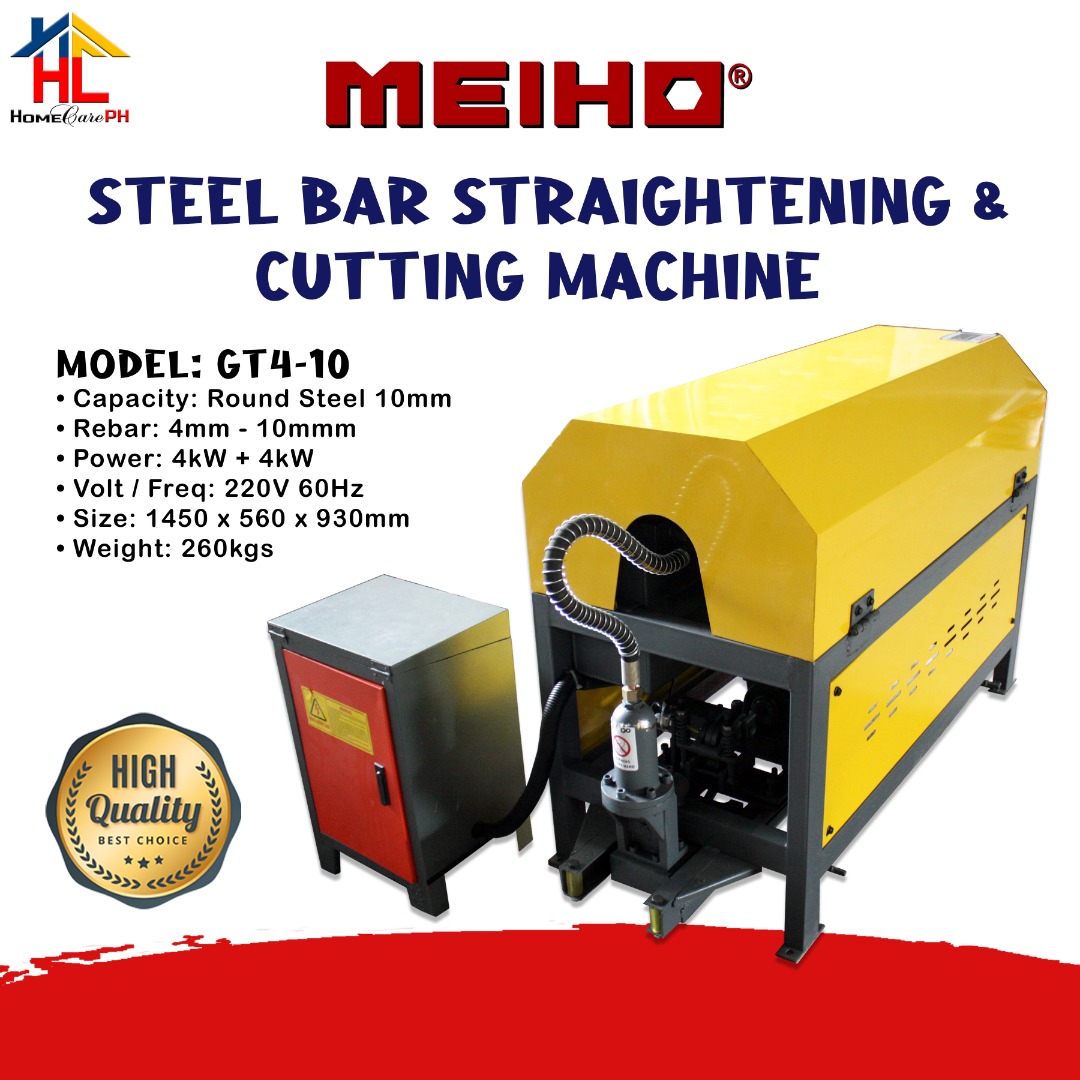 Meiho Steel Bar Straightening & Cutting Machine GT4-10, Commercial ...
