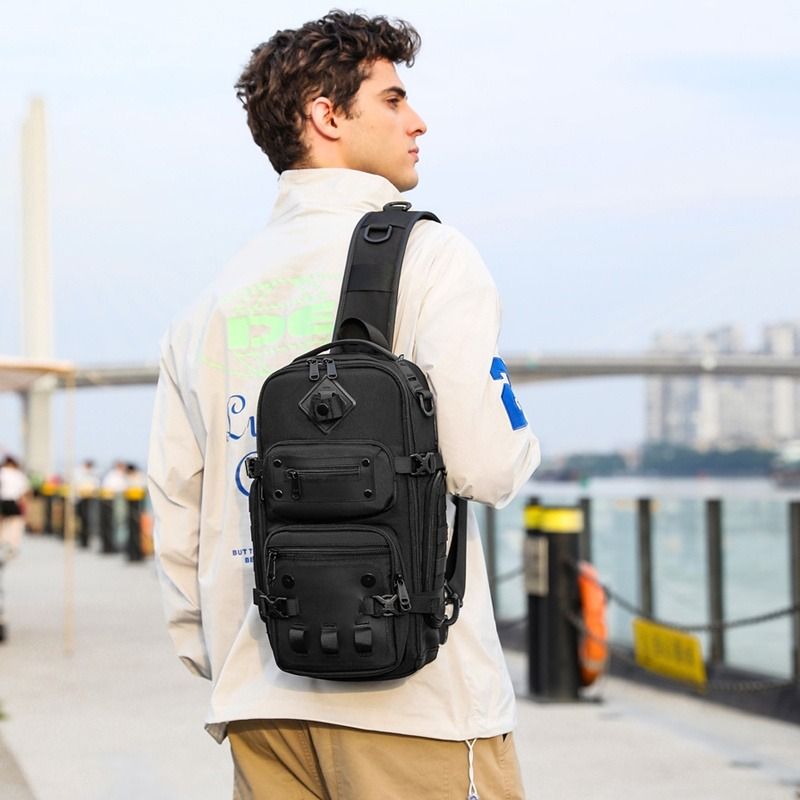 Men s Chest Bag Outdoor Tactical One Shoulder Crossbody Bag Large Capacity Waterproof Sports Bag For Man Male Men s Fashion Bags Sling Bags on Carousell