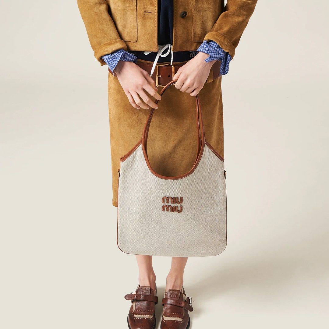 Miu miu canvas tote sale