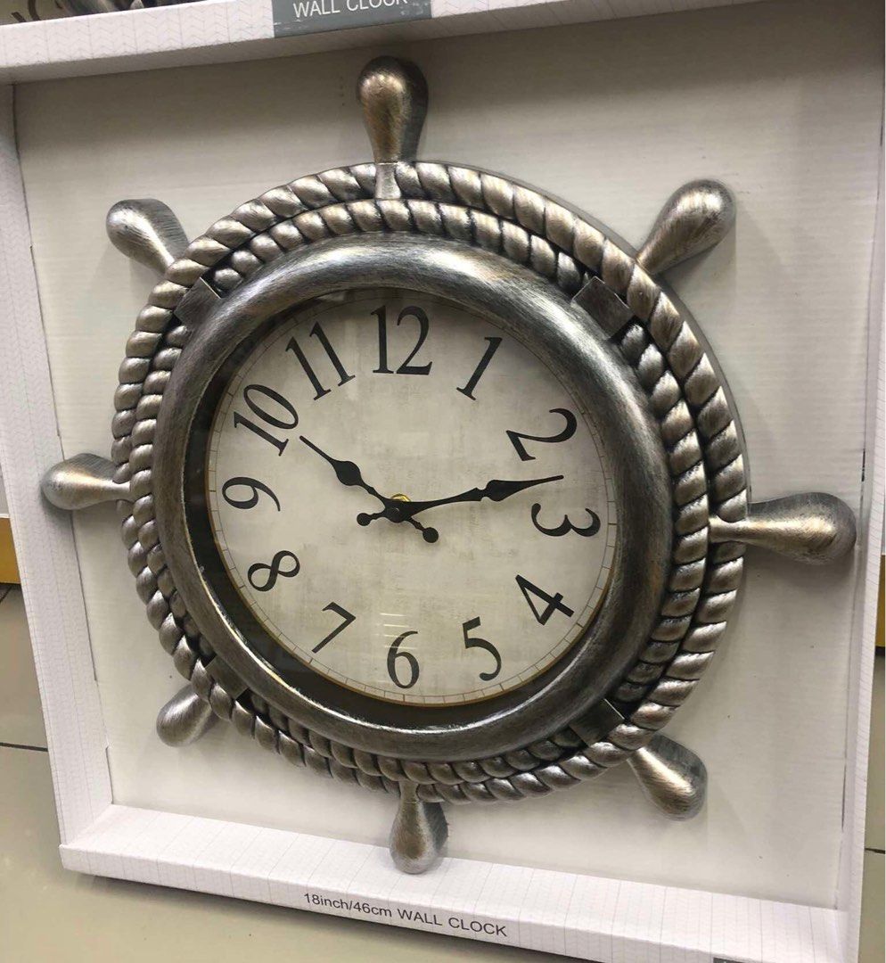 Nautical theme decorative wall clock 18 inch diameter (Category: Clocks) located in Caloocan City. Submitted by relique_boutique2026 (Listing ID 1320903786, Image 1). Description: Dimension: 18 inch/46cm diameter .