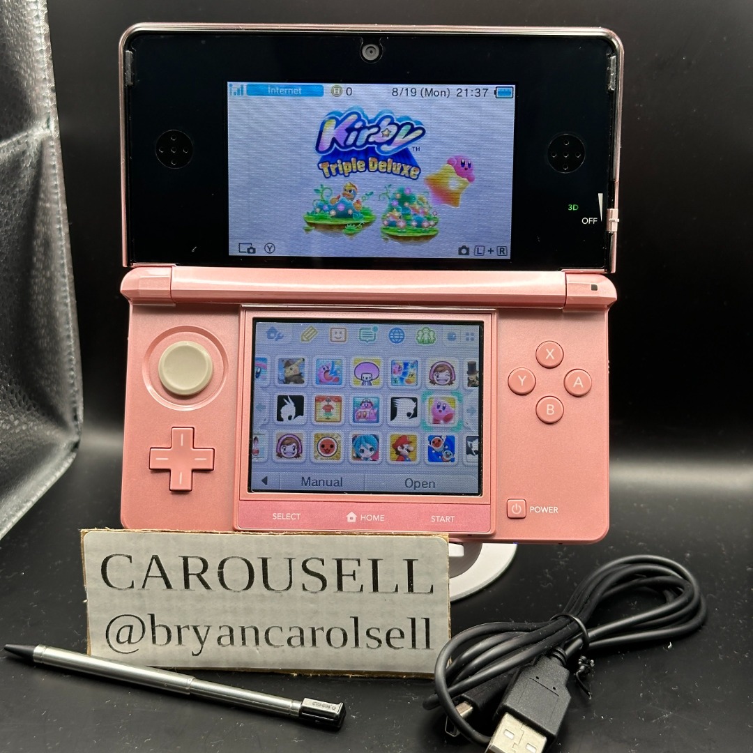 Nintendo 3DS Pearl Pink 64GB modded with Games | Japan Set, Video ...