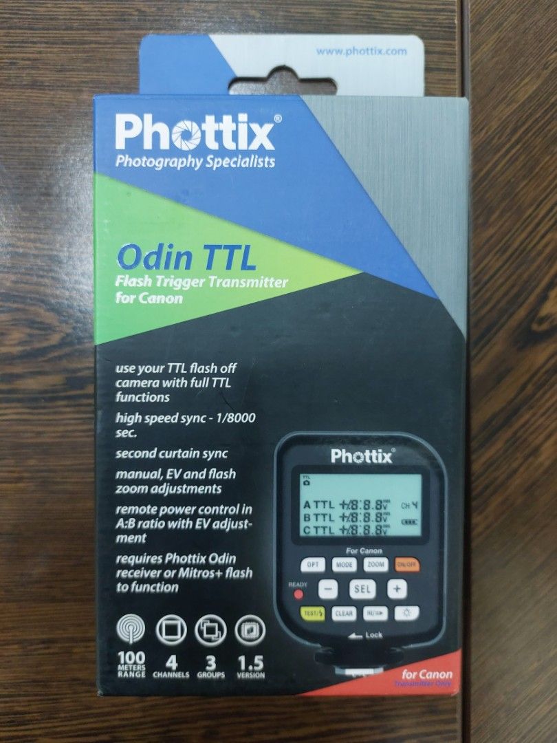 Phottix Odin TTL flash trigger for Canon (Category: Flashes) located in Cebu City. Submitted by xperiaz3 (Listing ID 1320828457, Image 1). Description: brand new Phottix Odin TTL flash trigger for Canon. 100 meters range. 4 channels. 3 groups.