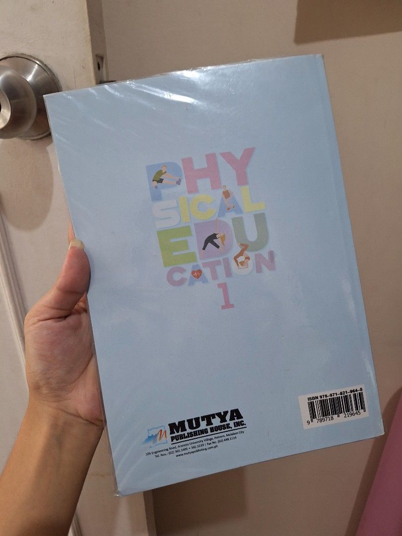 PHYSICAL EDUCATION 1 (PATHFIT 1, PE 1) BOOK (Category: Textbooks) located in Manila. Submitted by llashops (Listing ID 1320801555, Image 2). Description: — Mutya Publishing — in good condition, has plastic cover! — originally bought for 400+sf — price is negotiable :).