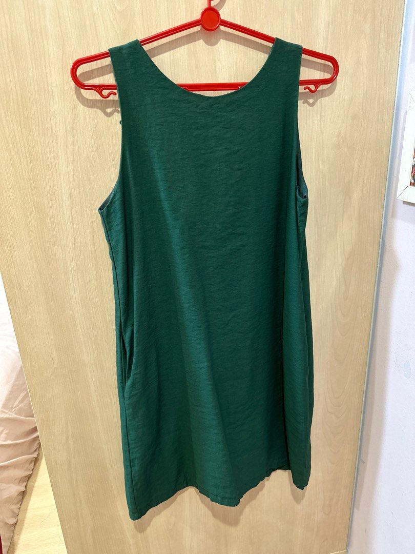 slim fit dress slacks Flying Tomato Forest Green Textured Short Dress main image 1