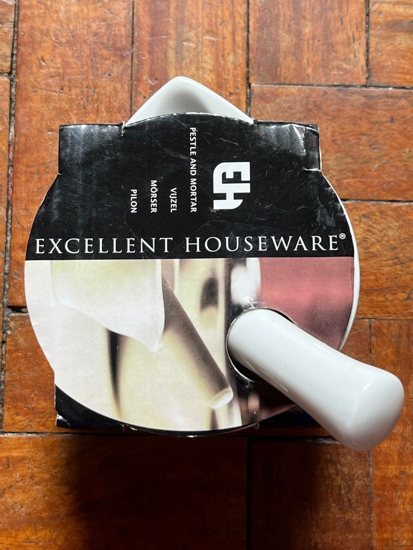 Porcelain Mini Mortar and Pestle Kitchen - Laboratory Grade (Category: Other Kitchenware & Tableware) located in Manila. Submitted by jom333 (Listing ID 1320864039, Image 1). Description: Mini mortar and pestle made of porcelain. Durable and hard. Can be used to grind medicines or herbs and spices for cooking food. Dimension: 100mm x 60mm, pestle is 120mm long with roughened head..