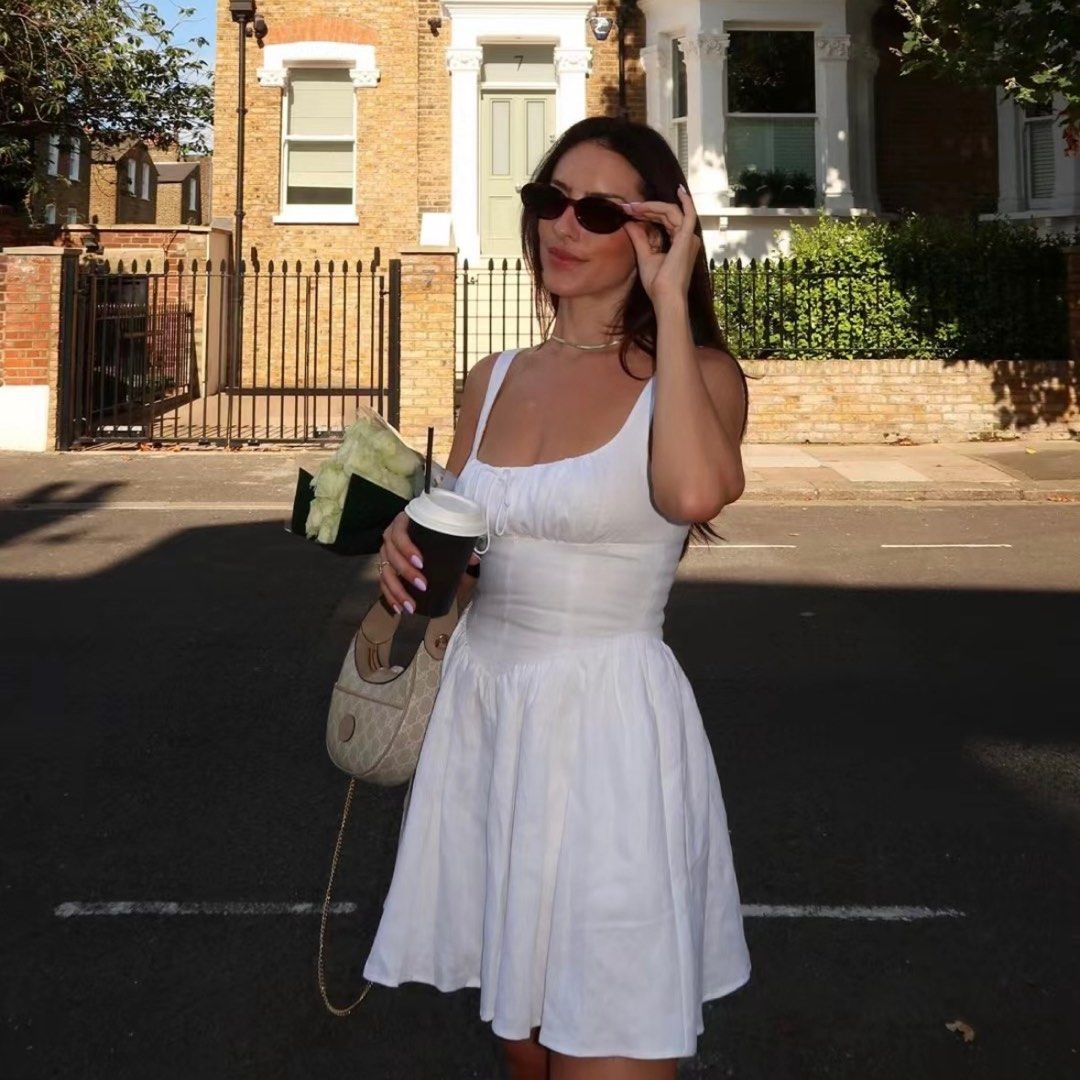 Reformation daria linen white babydoll dress Women s Fashion Dresses Sets Dresses on Carousell