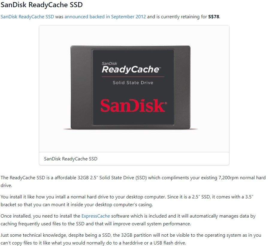 Sandisk readycache top
