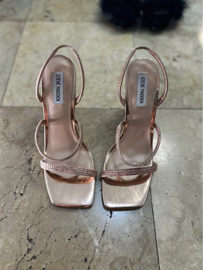 Rose Gold Steve Madden At Steve Madden Revert Heeled Shoes In Rose
