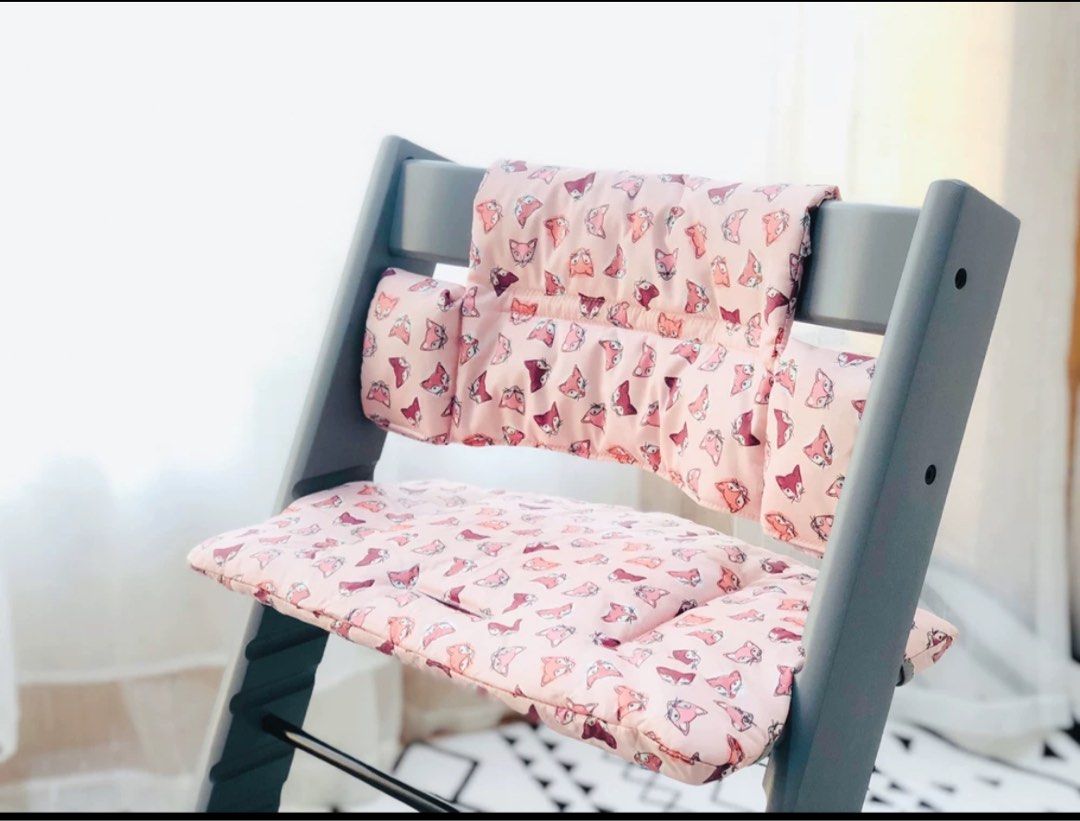 Stokke Tripp Trapp Seat Cover Cushion pink fox and grey