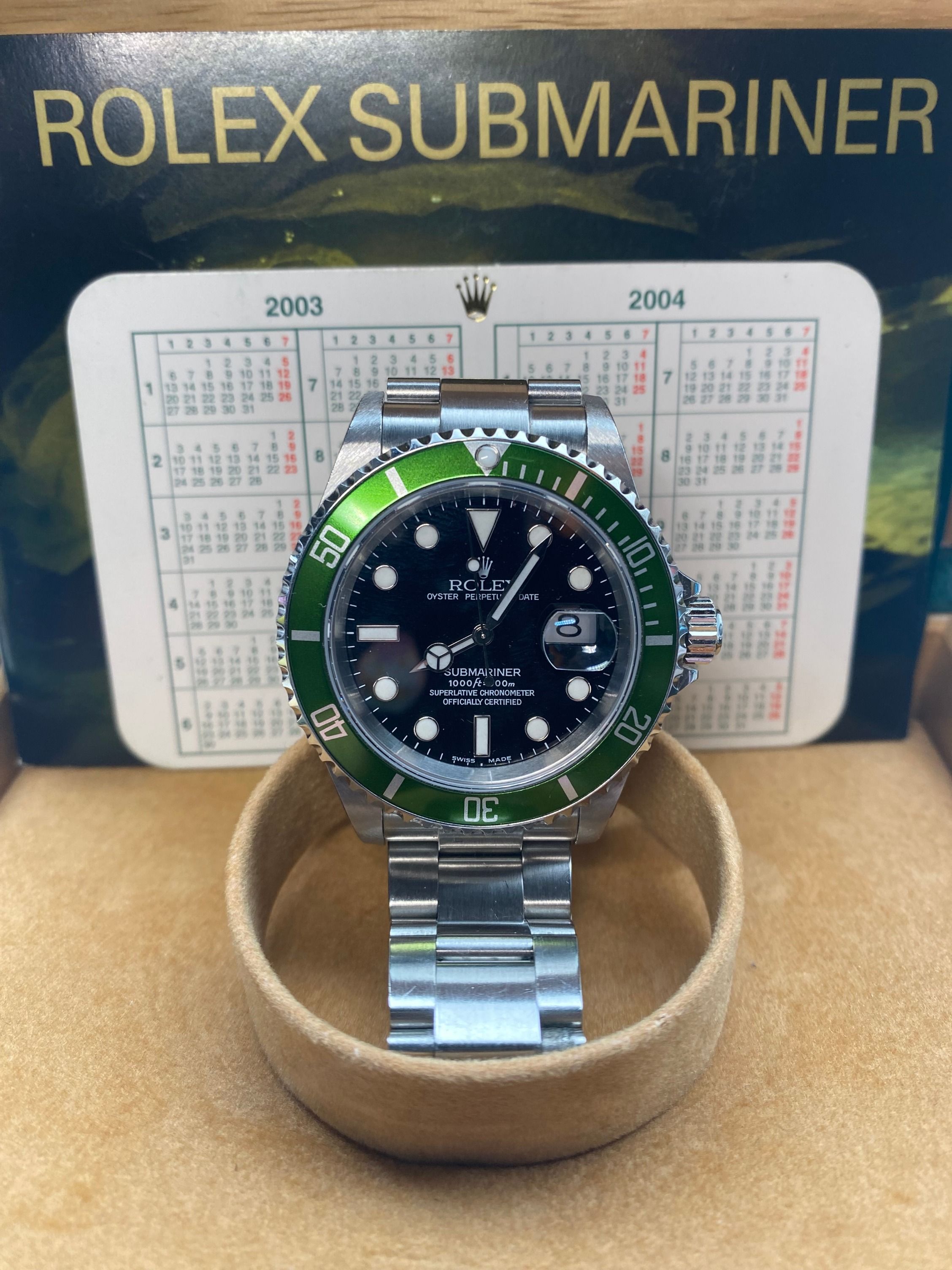 Rolex Submariner Kermit 50th Anniversary 16610LV Fat 4 Y Series 16610T Circa 2003
