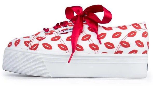 Superga x Lizzy Lips in White Red