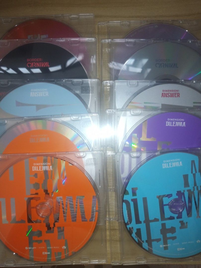 [TAKE ALL] ENHYPEN CD WITH CASE 11 PIECES (Category: CDs & DVDs) located in Santo Tomas. Submitted by rieloved (Listing ID 1320791177, Image 2). Description: decluttering never been played.