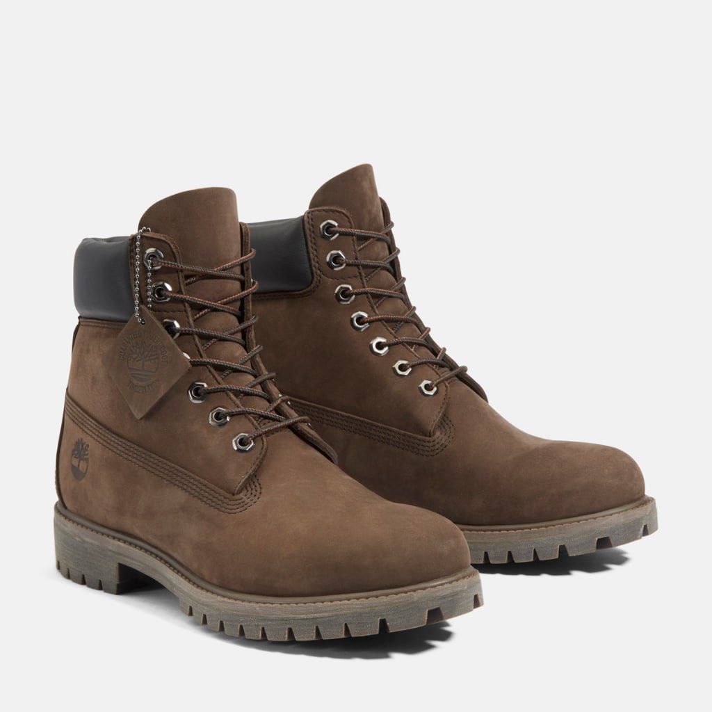 Clearance Timberland Men s 6 Premium Boot Medium Brown Nubuck Men s Fashion Footwear Boots on Carousell