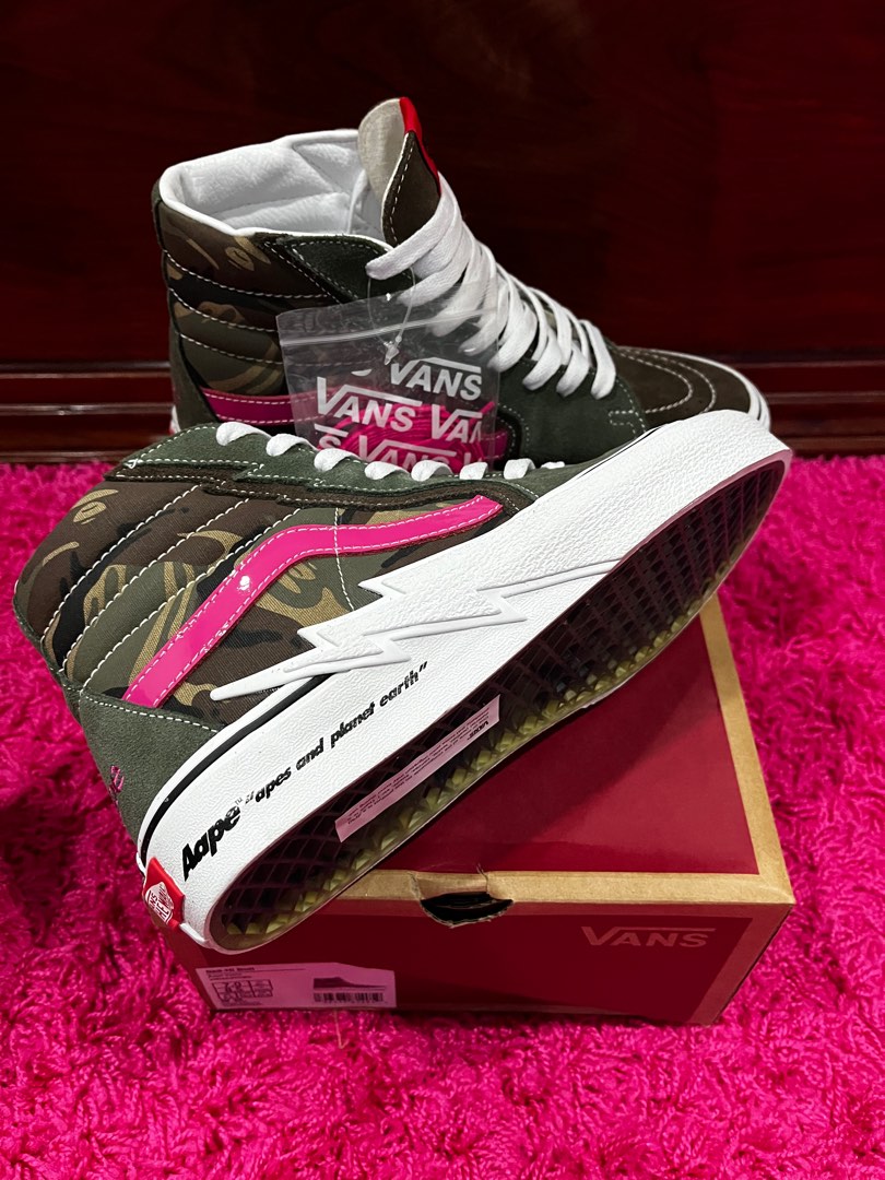 Vans Sk8 Thunder Bolt x Bape Men s Fashion Footwear Sneakers on Carousell