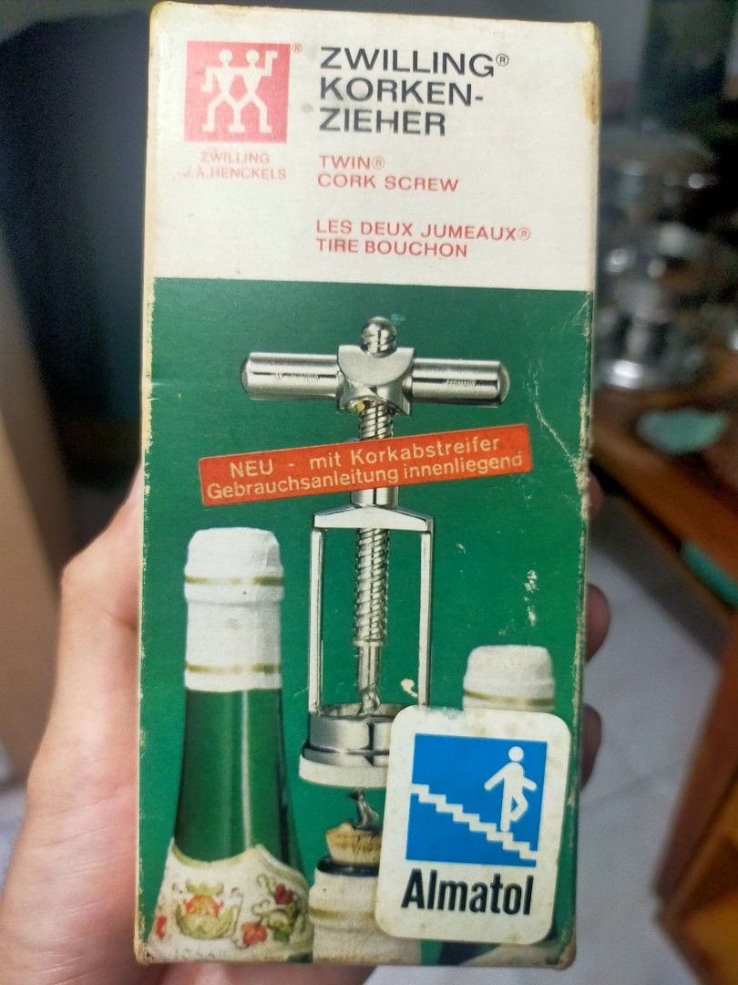Vintage JA Henckels cork screw (Category: Vintage Collectibles) located in Quezon City. Submitted by dello5 (Listing ID 1320783813, Image 1). Description: Vintage JA Henckels cork screw -circa 50's -Never been used -complete -German made 1250php Tandang Sora QC.