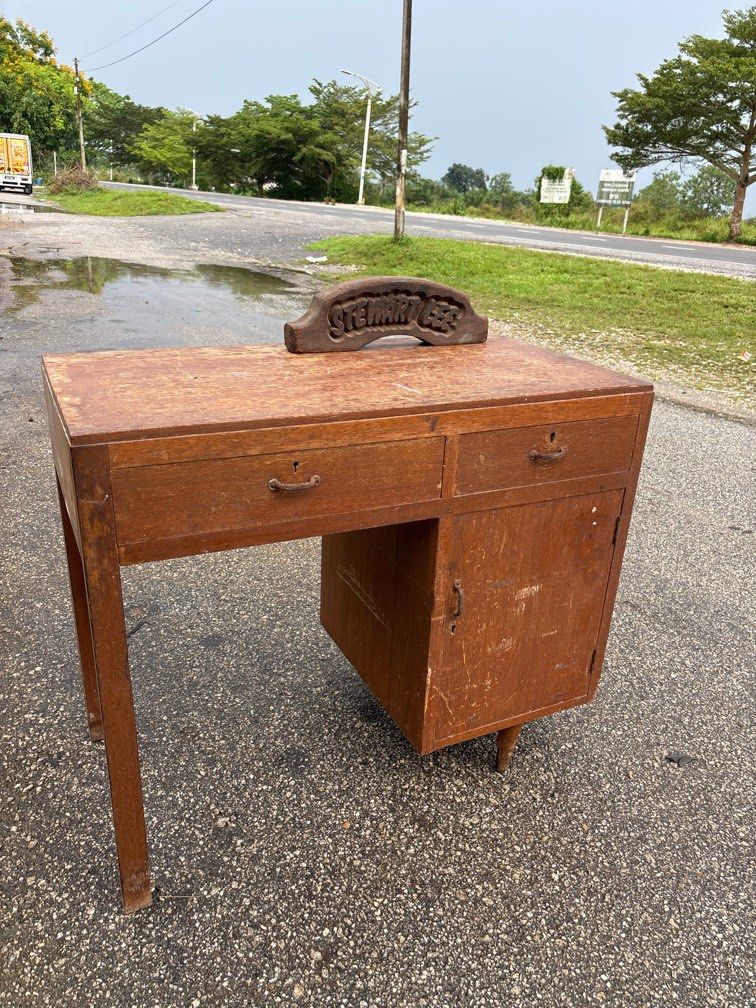 Vintage sturdy desk ( about 35.25 x 18 x 30 inches / 90 x 46 x 76 cm