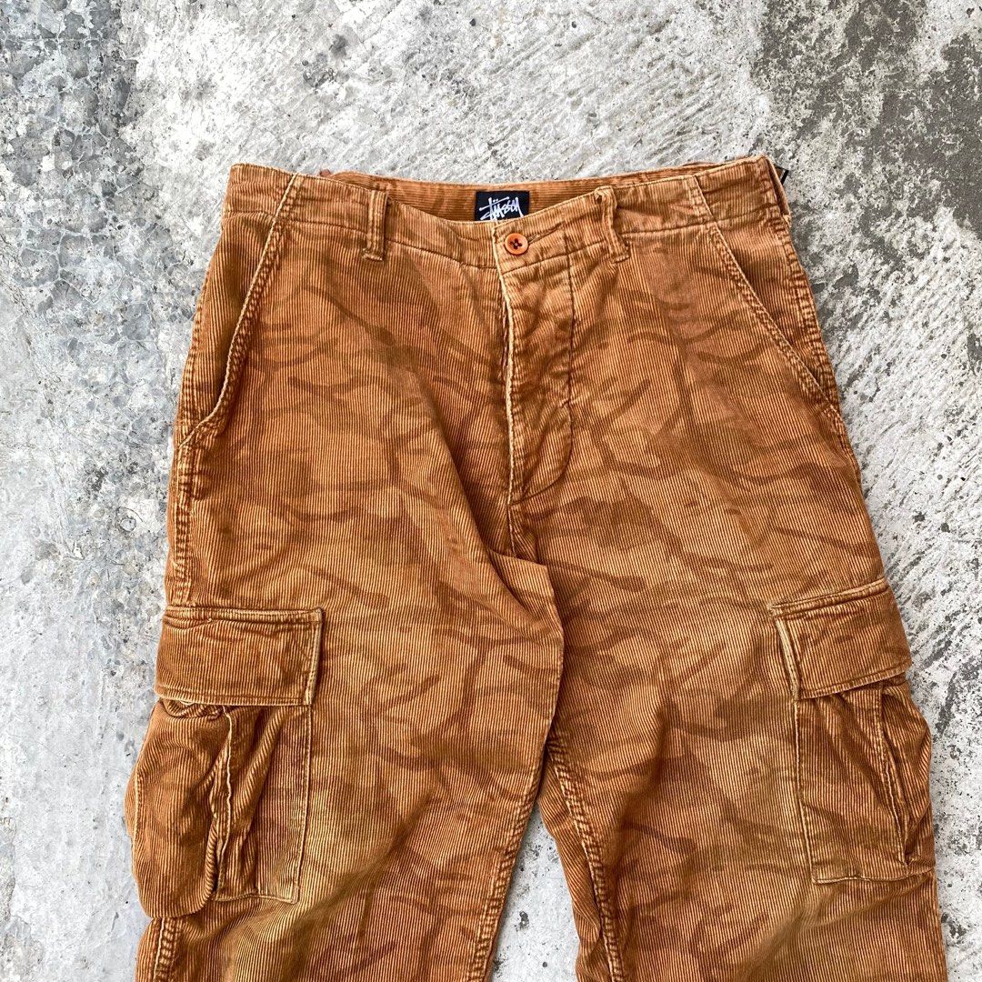 VTG 90s STUSSY CARGO CORDUROY PANTS, Fesyen Pria, Pakaian