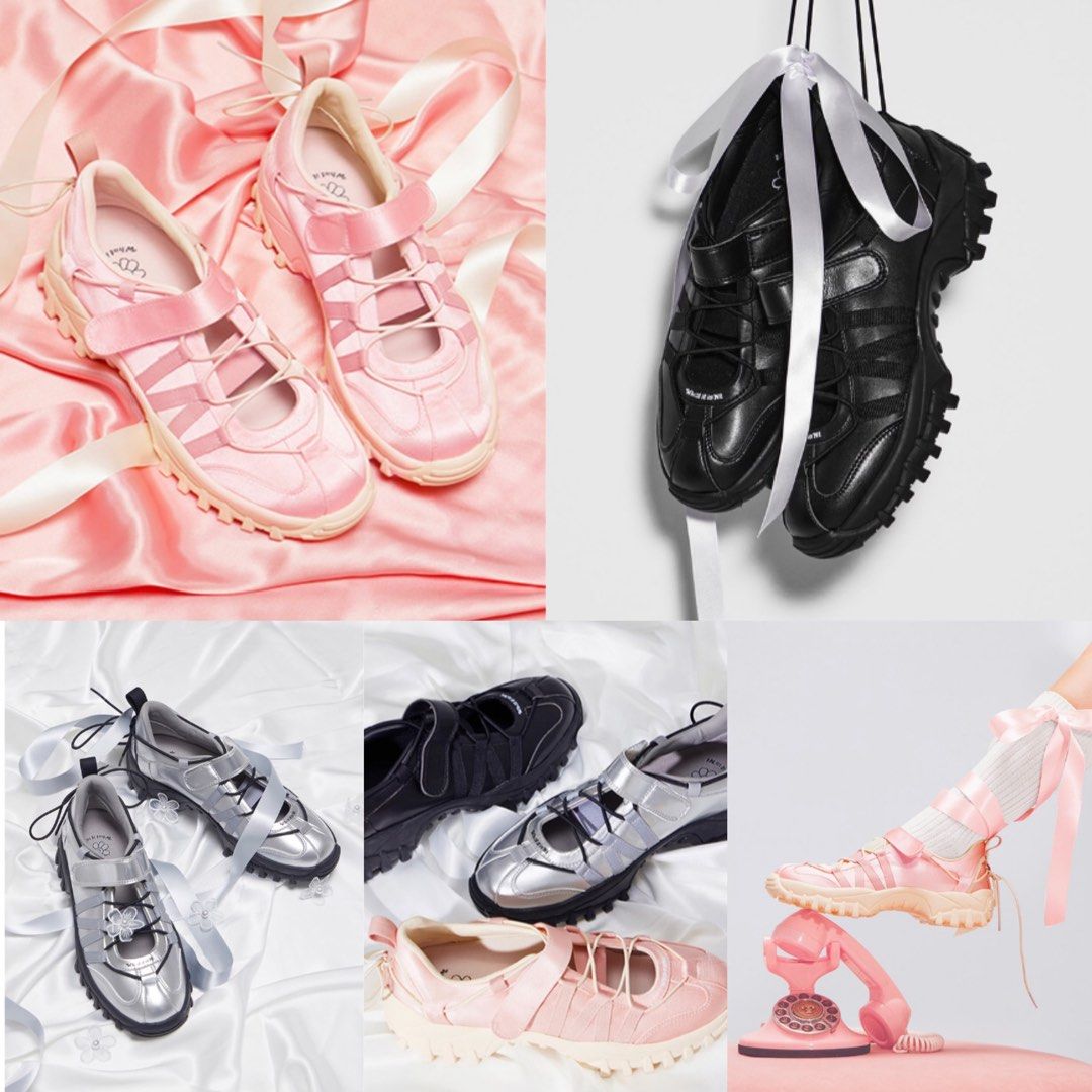 スニーカー [What it isNt] Flory Mary Jane Sneakers : PINK What it isNt] Flory Mary Jane Sneakers : PINK