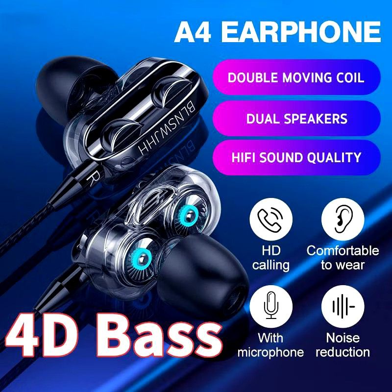 Headset 4d bass double speaker stereo 3.5 mm wired headphone 2025