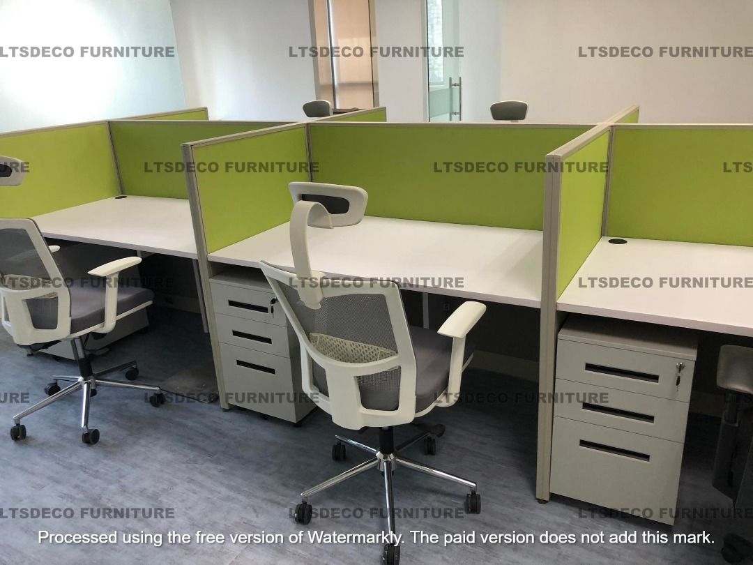 workstation fish bone modular cubicle tables office partition furniture ...