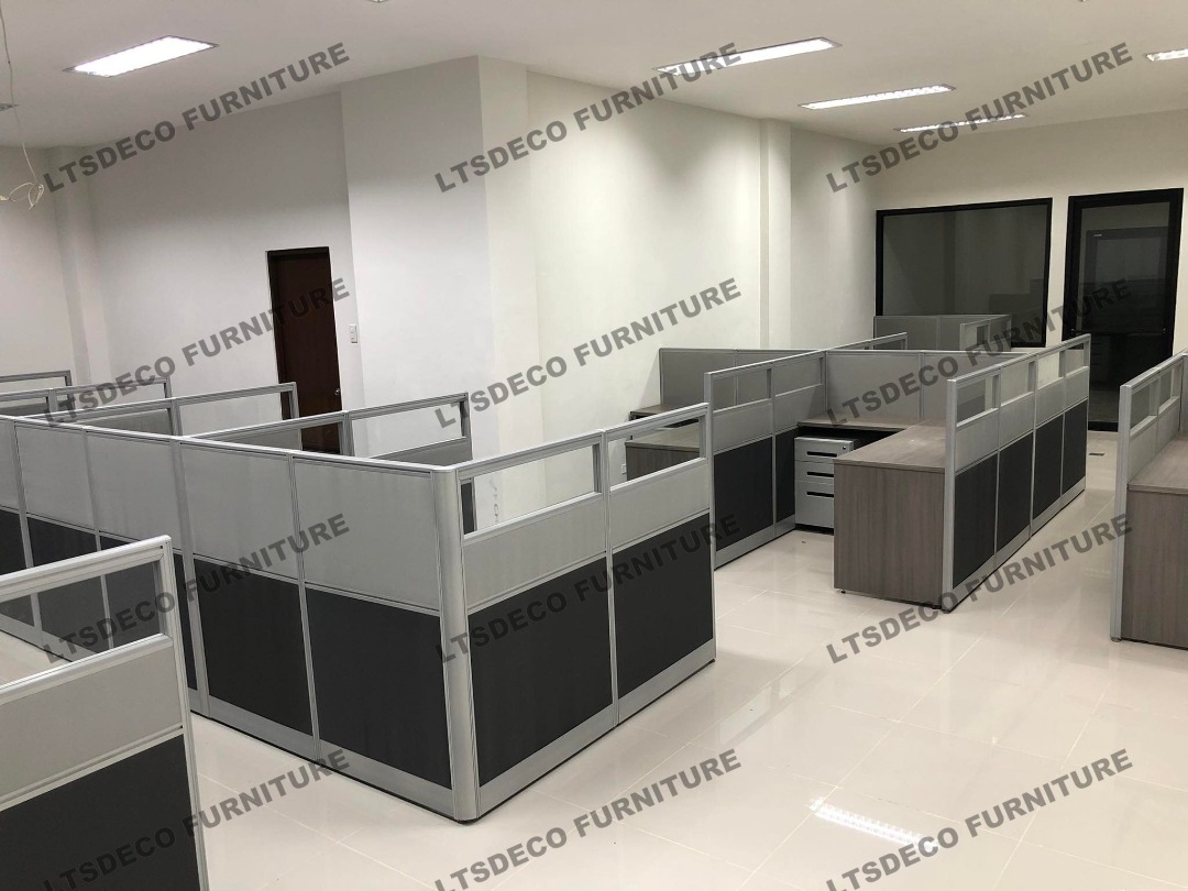 workstation fish bone modular cubicle tables office partition furniture ...