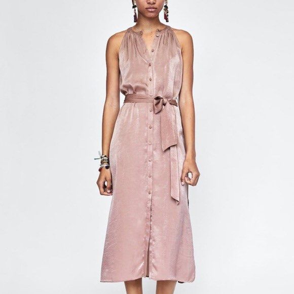 Buttoned dress zara sale