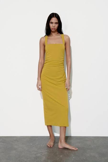 Zara yellow dress 2019 hot sale
