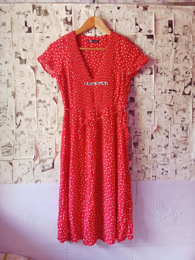 knee length dresses for ladies ZARA. Polka dot midi dress T.xs – Hibuy market main image 1